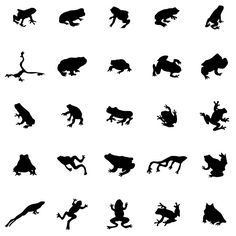 236x236 Frog Silhouette Vector Graphics Pack