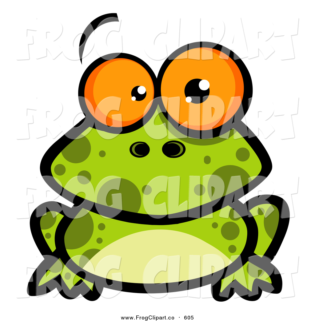1024x1044 Clip Art Of A Spotted Frog With Big Orange Eyes By Hit Toon