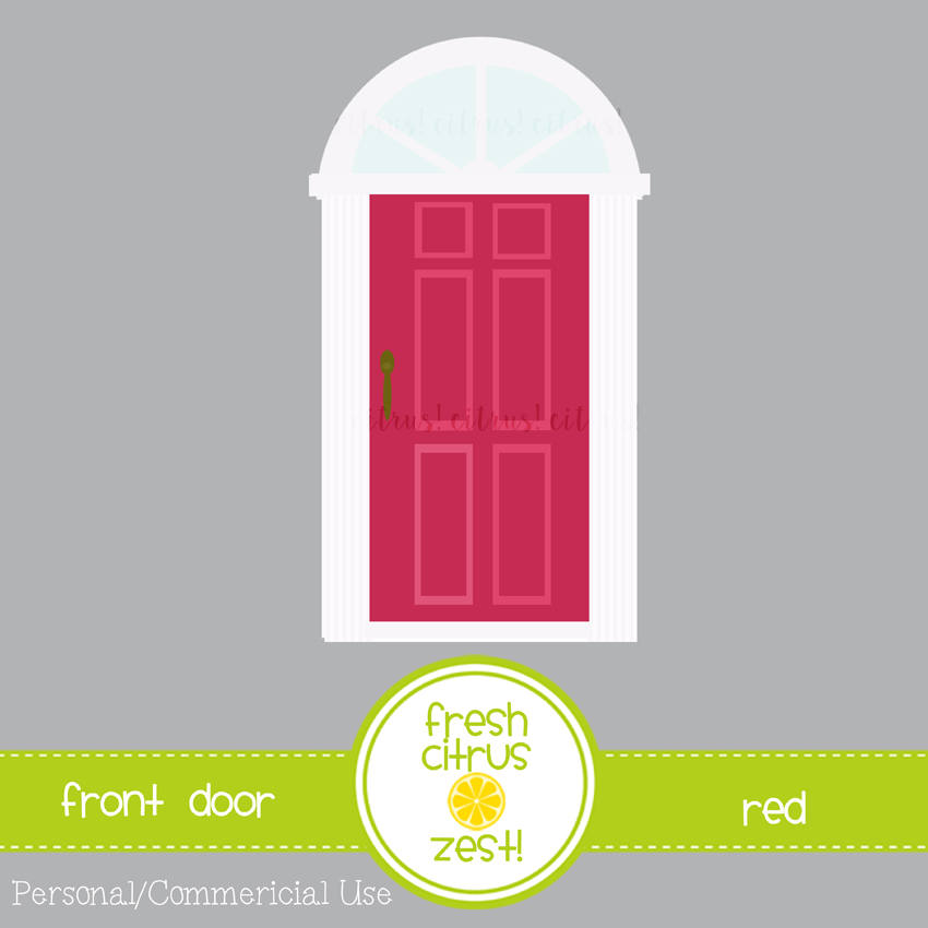 850x850 Front Door Clip Art Pink Door With Transom Window