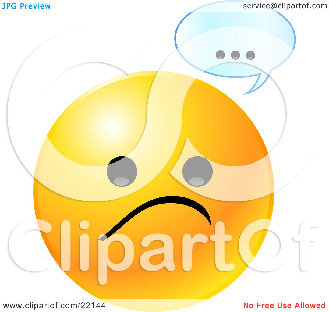 1080x1024 Clipart Illustration Of A Yellow Emoticon Face With A Sad Frown