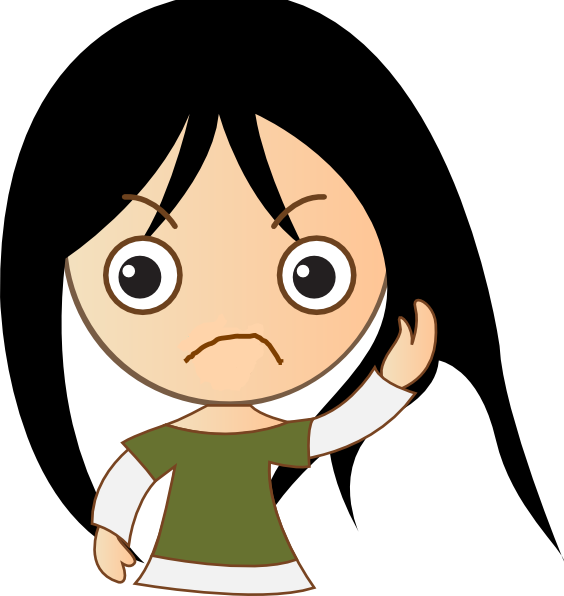 564x596 Girl Scowling Clipart