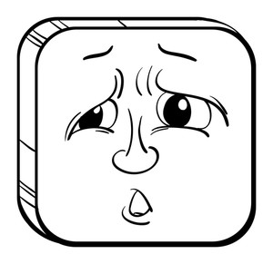 300x291 Illustration Of A Sad Face On A White Background Royalty Free