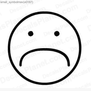 310x310 Sad Face Decal, Vinyl Decal Sticker, Wall Decal