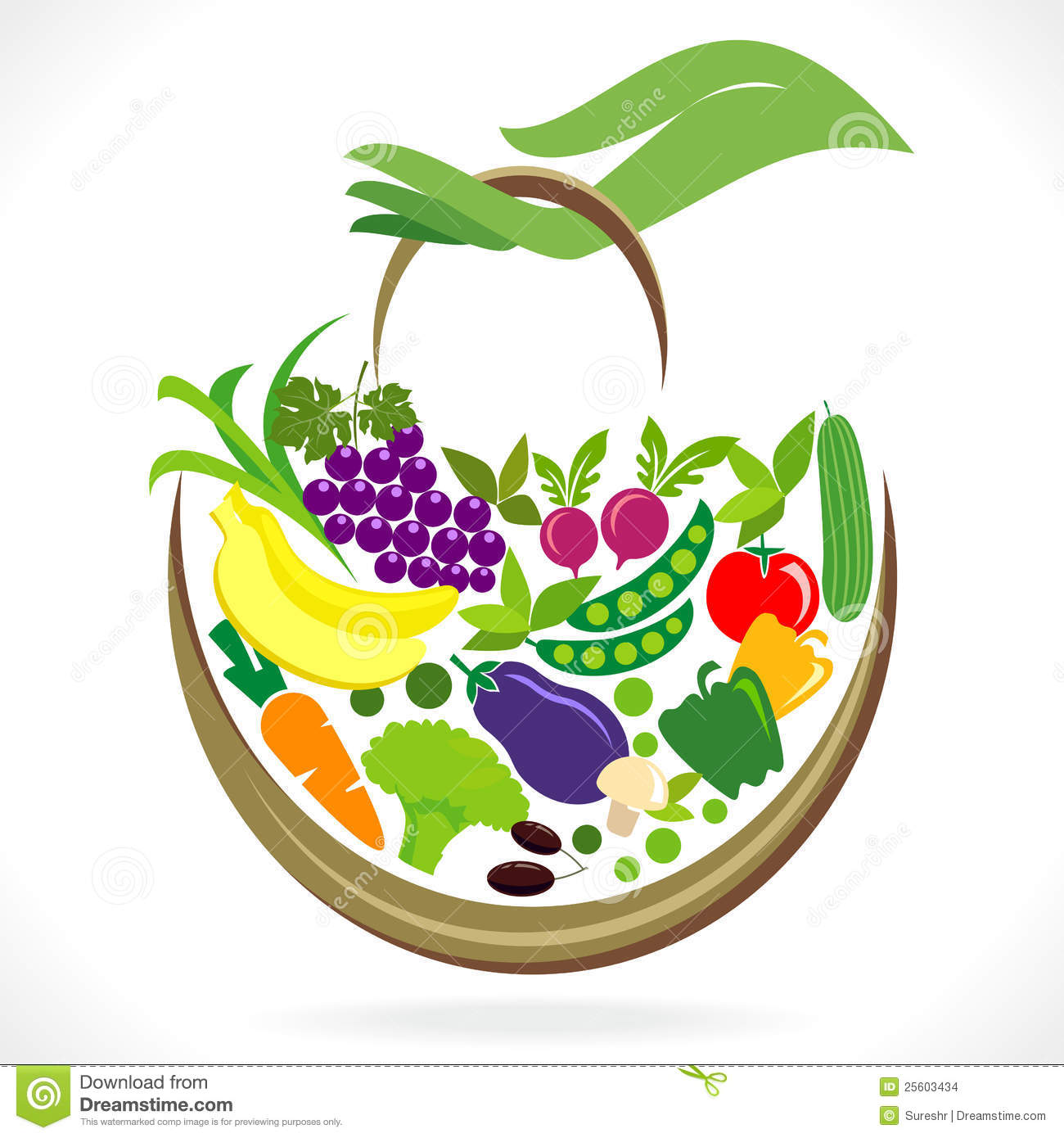 1300x1390 Fruits And Vegetables Basket Clipart Panda