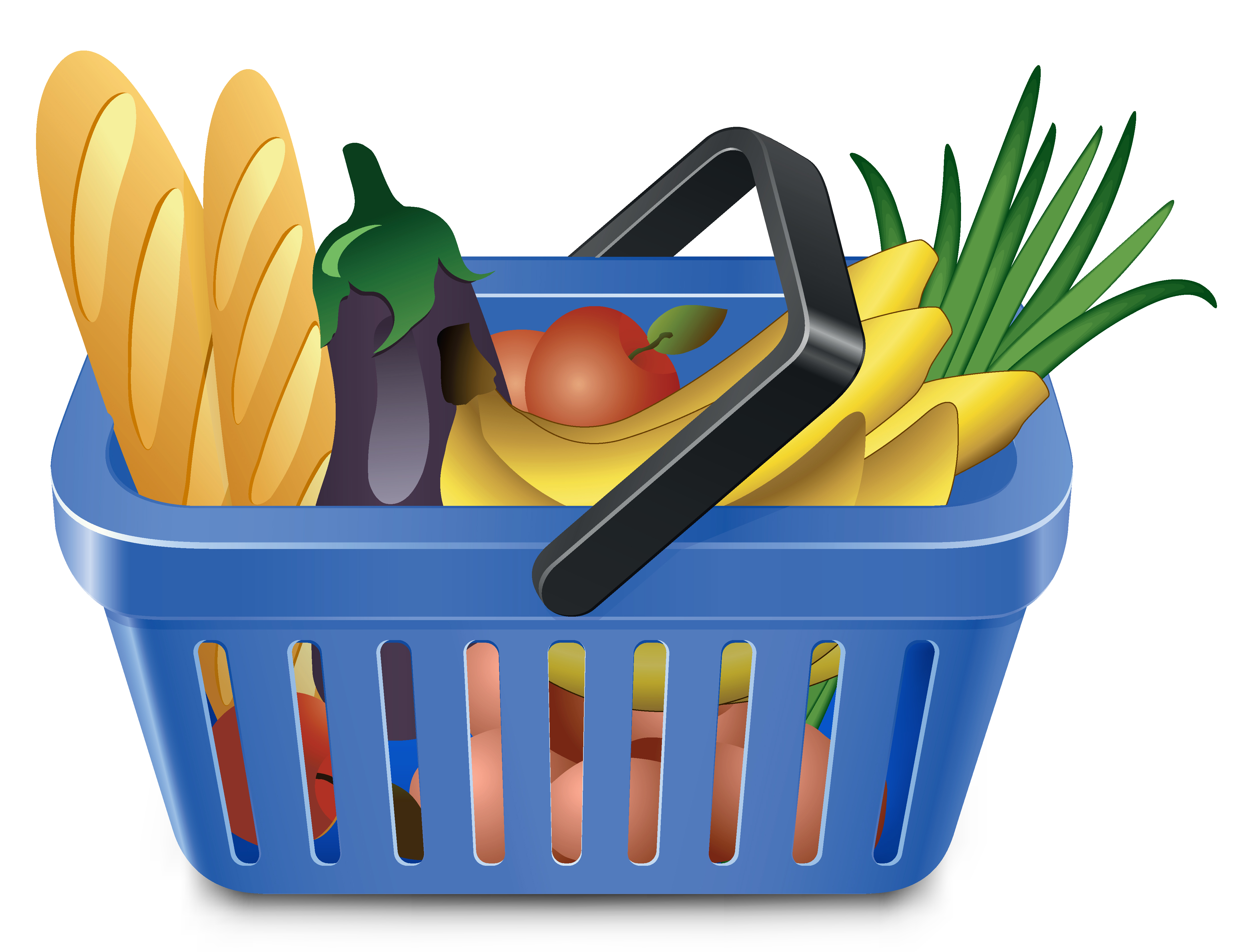 4393x3333 Fruits And Vegetables And Shopping Basket 05 Vector Free Vector
