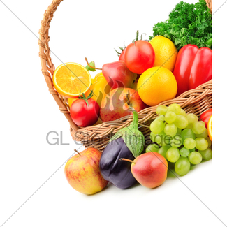 325x325 Vegetables And Fruits In A Basket Gl Stock Images