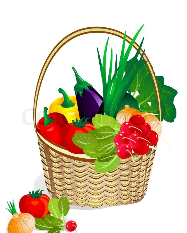 640x800 Vegetables In The Basket Stock Vector Colourbox