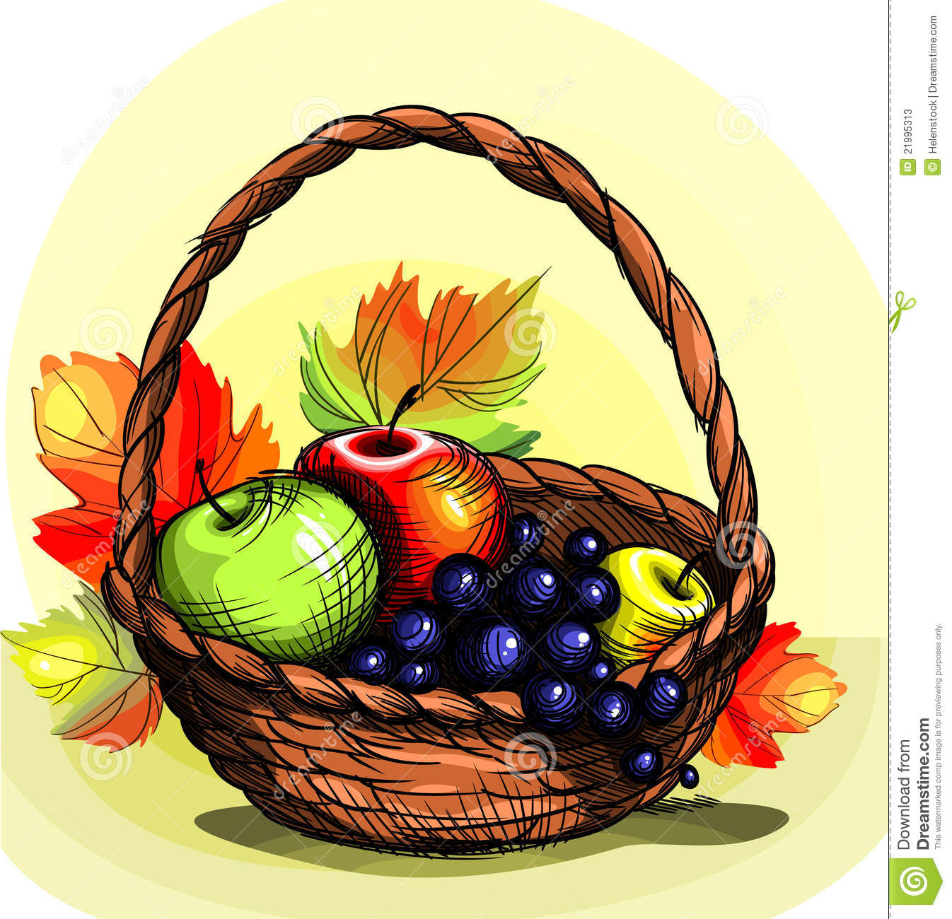 1346x1300 Basket Clipart Autumn Fruit