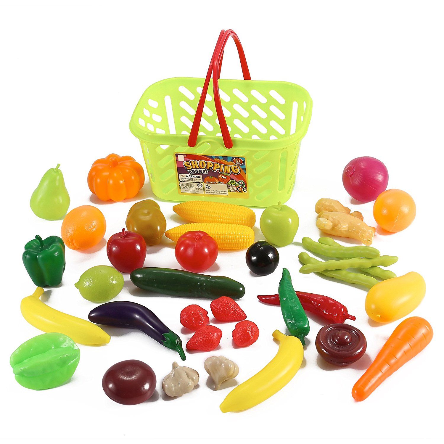 1500x1500 Fruits And Vegetables Shopping Basket Grocery Play