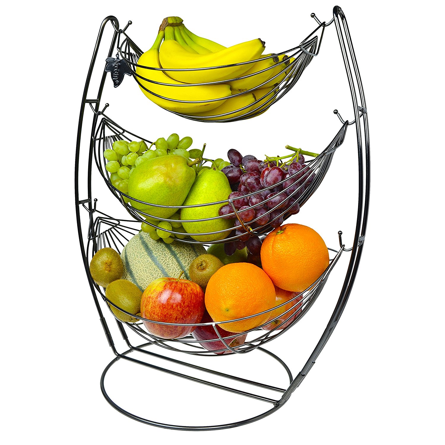 1500x1500 3 Tier Gunmetal Gray Triple Hammock Fruit Vegetable