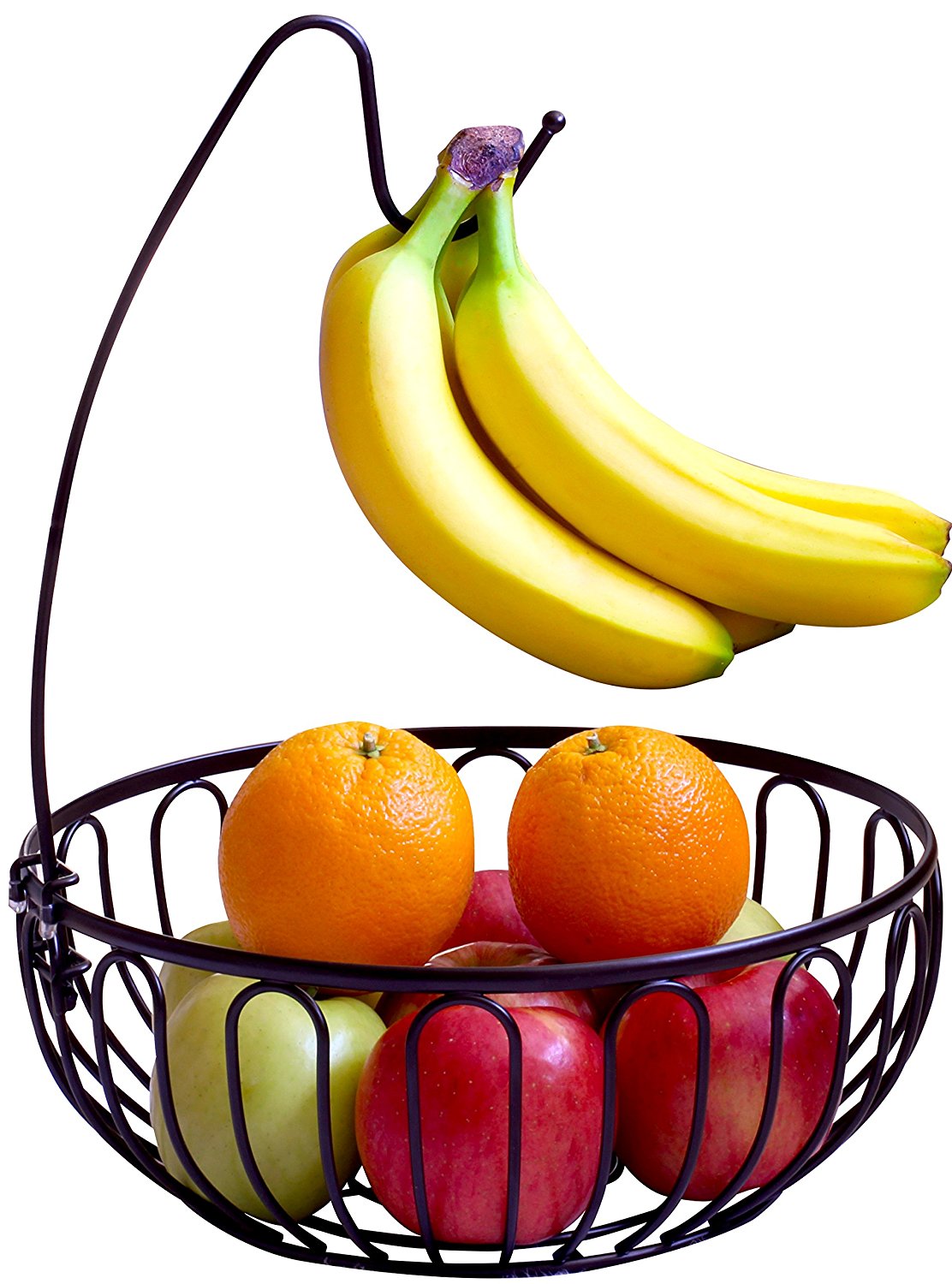1112x1500 Decobros Wire Fruit Tree Bowl With Banana Hanger
