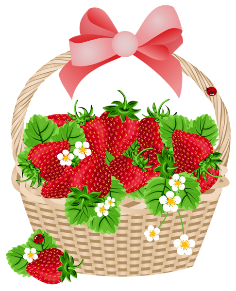 486x600 Basket With Strawberries Transparent Png Clipart Canastas