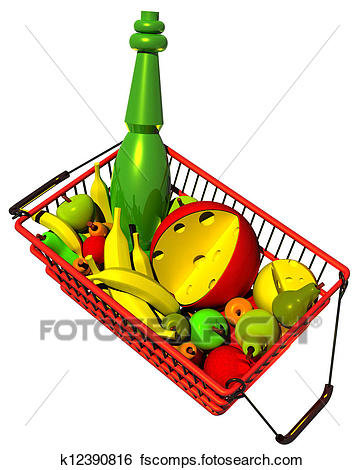 364x470 Stock Illustration Of Market Basket Full Of Fruits K12390816