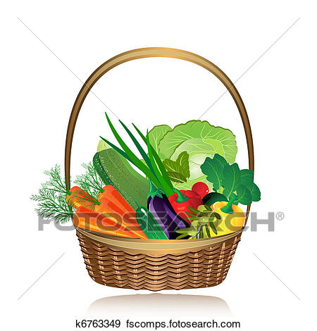 450x470 Vegetables Basket Clipart