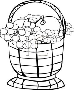 247x300 Black And White Cartoon Of A Fruit Basket