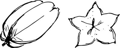 399x160 Star Fruit Clipart Black And White
