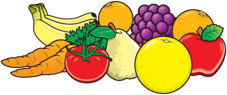 458x192 Clipart Of Fruit