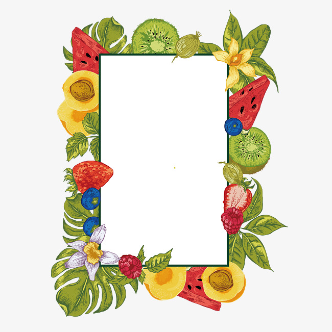 650x651 Fruit Border Vector Material, Summer Border, Fruit Borders, Hand