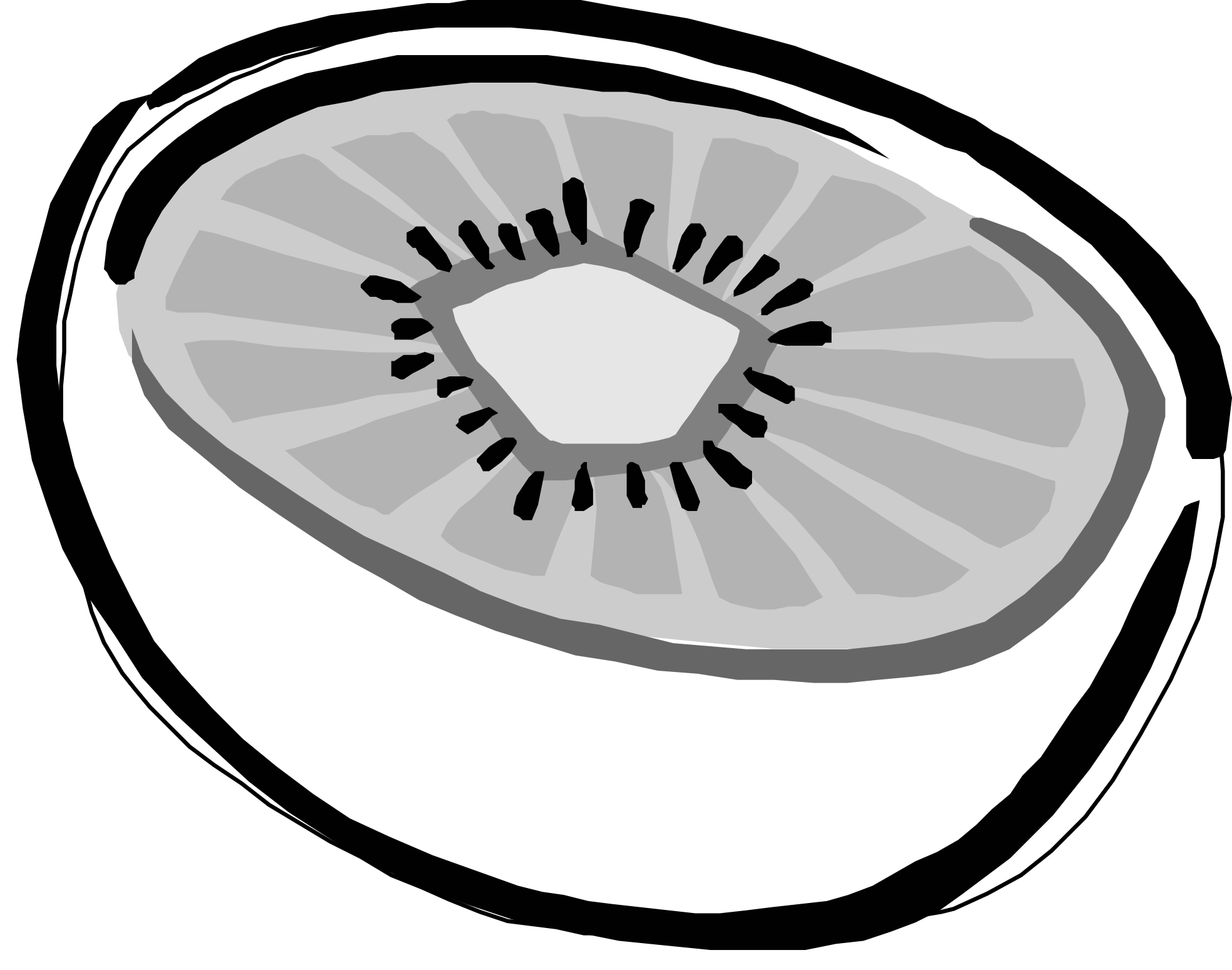 1969x1549 Kiwi Black And White Clip Art
