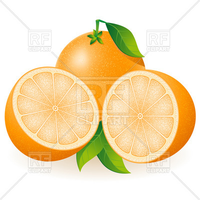 400x400 Orange And Half Of Orange Royalty Free Vector Clip Art Image