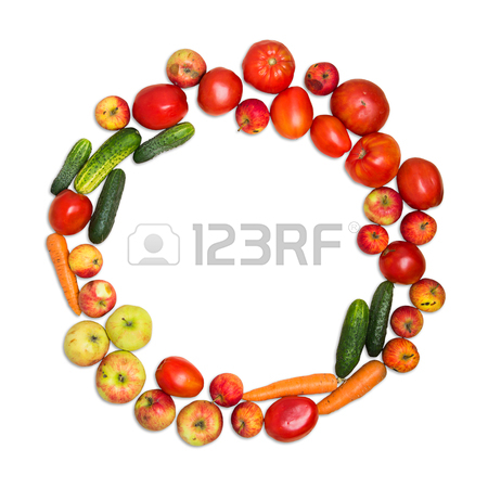 450x450 Frame Of Vegetables And Fruits On White Background Stock Photo