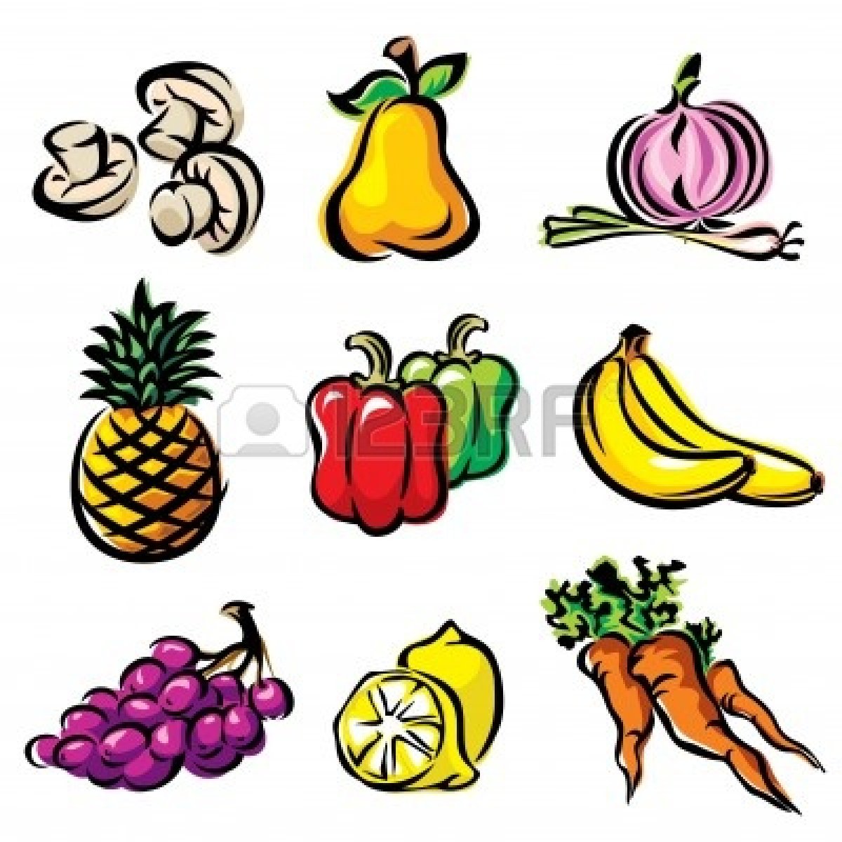 1200x1200 Vegetables Clipart Black And White Border Clipart Panda