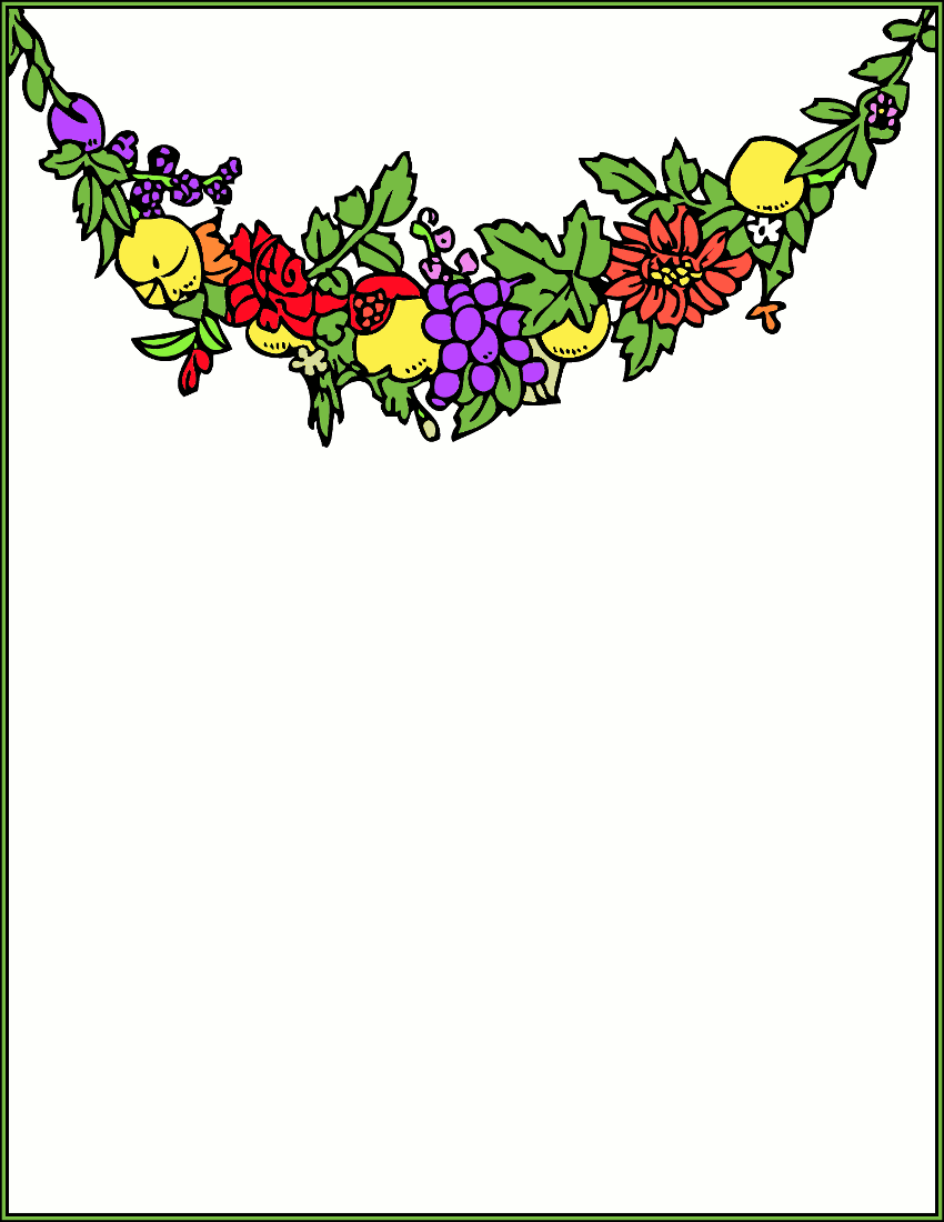 850x1100 Fruit Border Clipart