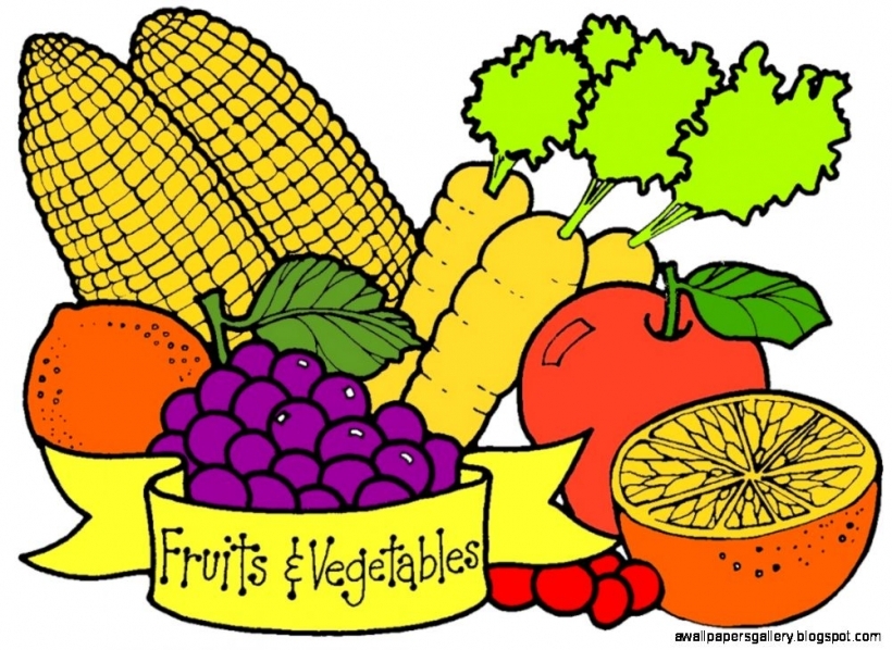 820x598 Fruits Amp Vegetables Clipart Wallpaper