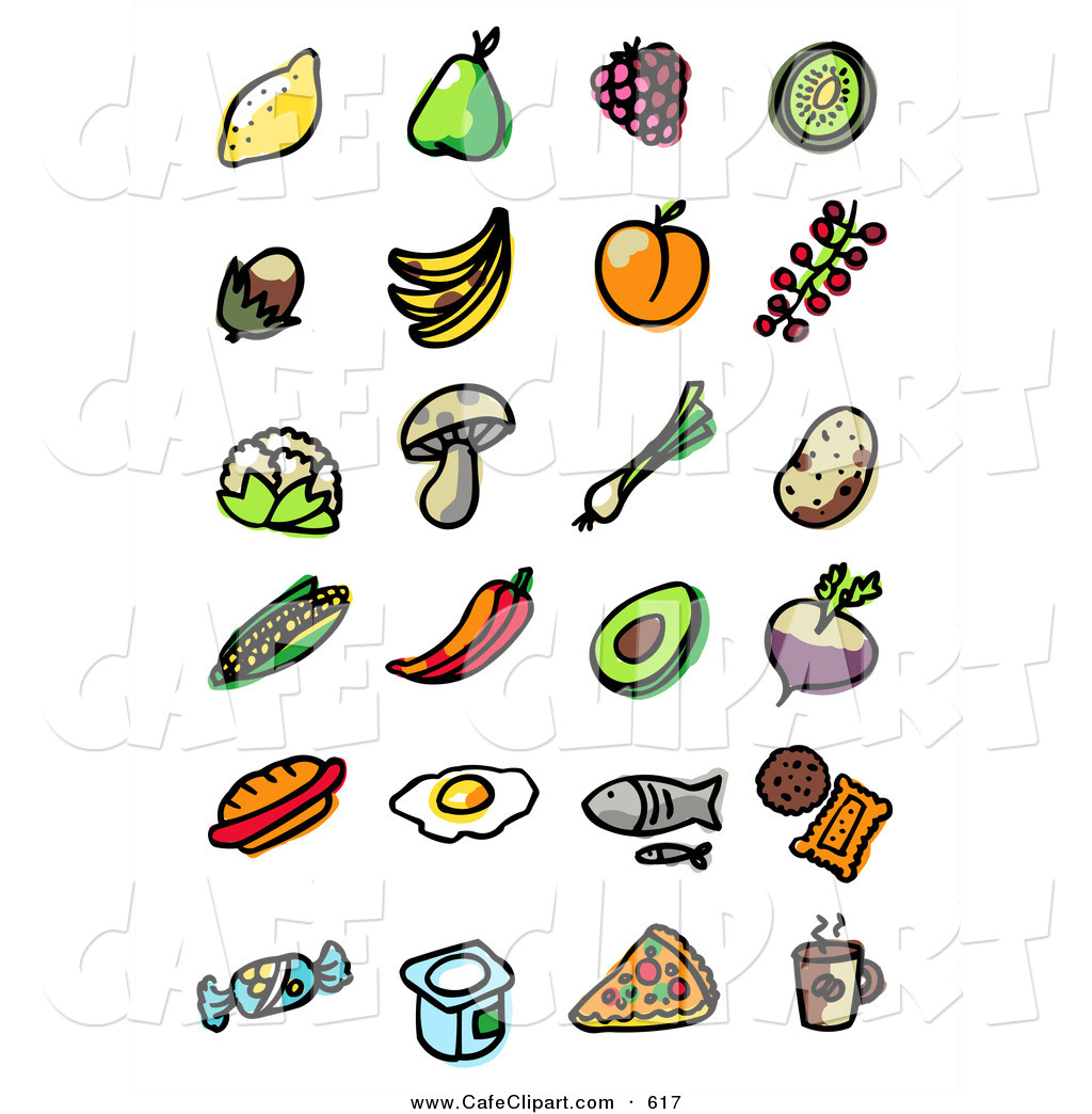 1024x1044 Vector Clip Art Of A Digital Set Of Fruit, Veggies, Fast Food