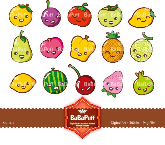 567x500 Digital Clip Art Cute Fruits Personal And Small