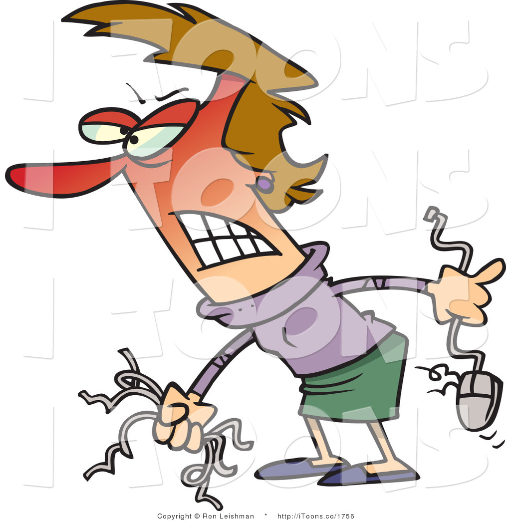 1024x1044 Vector Cliprt Of Frustrated Woman Holding Computer Wiresnd