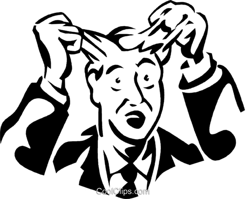 480x389 Frustrated Man Pulling Out His Hair Royalty Free Vector Clip Art
