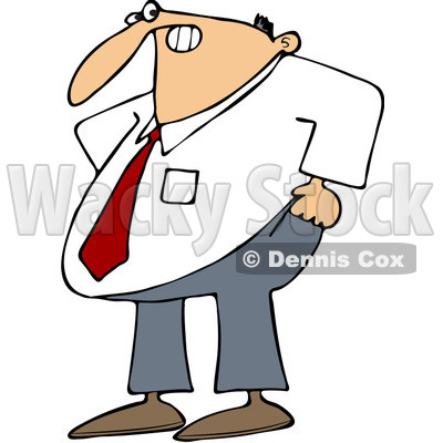 400x400 Frustrated Businessman Trying To Pull His Pants Up Over His Belly