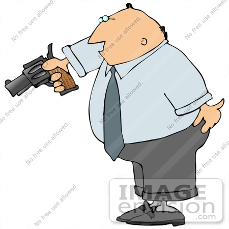 450x450 Angry And Frustrated Business Man Aiming A Pistil Clipart