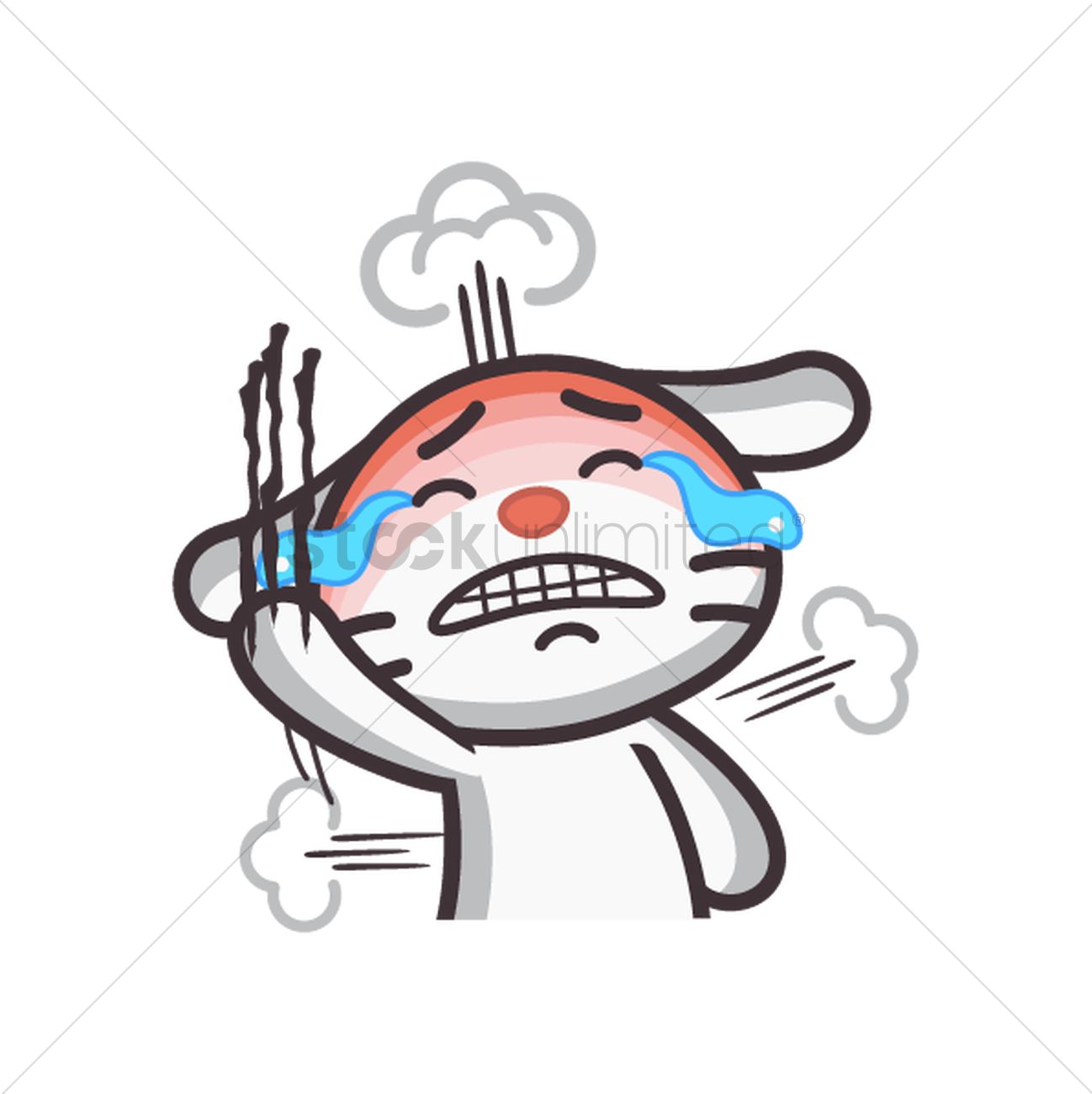 1298x1300 Cute Rabbit Feeling Frustrated Vector Image
