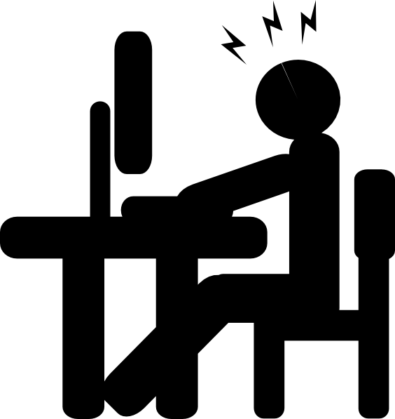 564x597 Frustrated Computer Work Clip Art