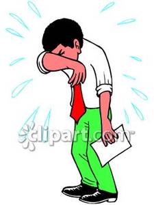 225x300 Male Office Worker Cries In Frustration Royalty Free Clipart Picture