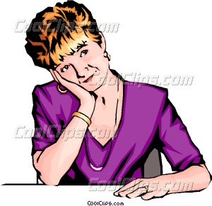 300x292 Woman Thinking Vector Clip Art