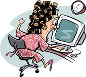 170x153 Clip Art Of One Woman Showing Another Woman How To Use A Computer