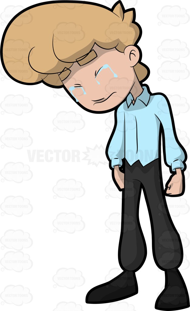 627x1024 An Upset Man Crying In Frustration Cartoon Clipart