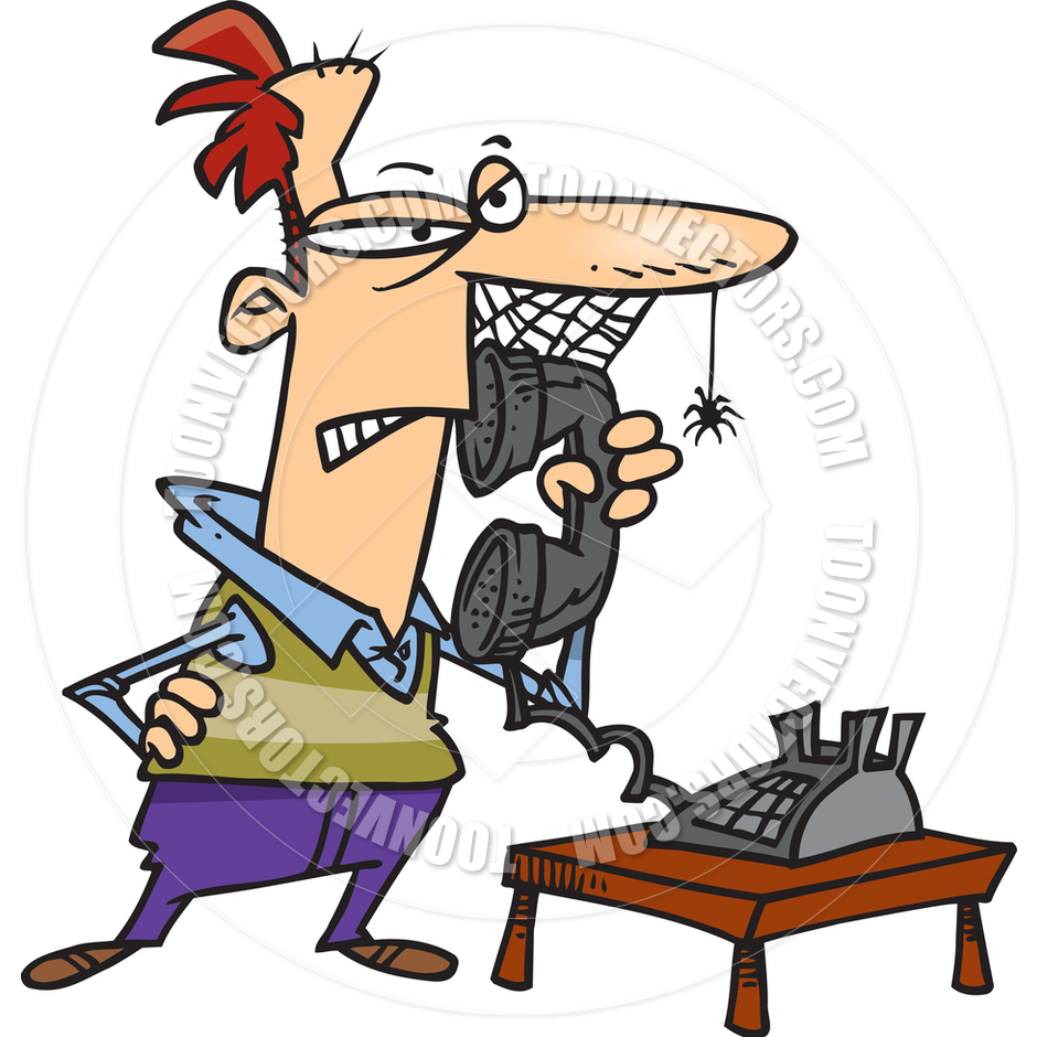 940x940 Cartoon Telephone On Hold By Ron Leishman Toon Vectors Eps