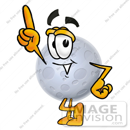 450x450 Clip Art Graphic Of A Full Moon Cartoon Character Pointing Upwards