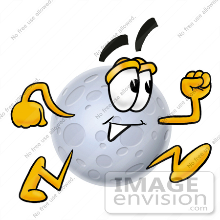 450x450 Clip Art Graphic Of A Full Moon Cartoon Character Running