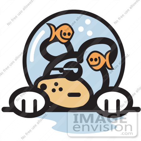 450x450 Royalty Free Cartoon Clip Art Of A Grumpy Dog With Fish Making Fun