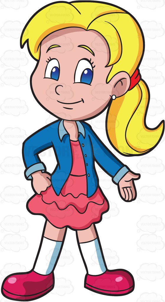 560x1024 A Female Primary School Student Looking Active And Fun Cartoon