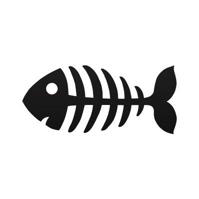 400x400 Cartoon Fish Skeleton Decal Sticker Funny Cartoon Fishbone