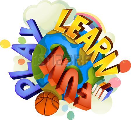 450x411 Typography Illustration Featuring The Words Play, Learn,