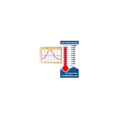 400x400 Fundraising Goal Thermometers Custom Printed