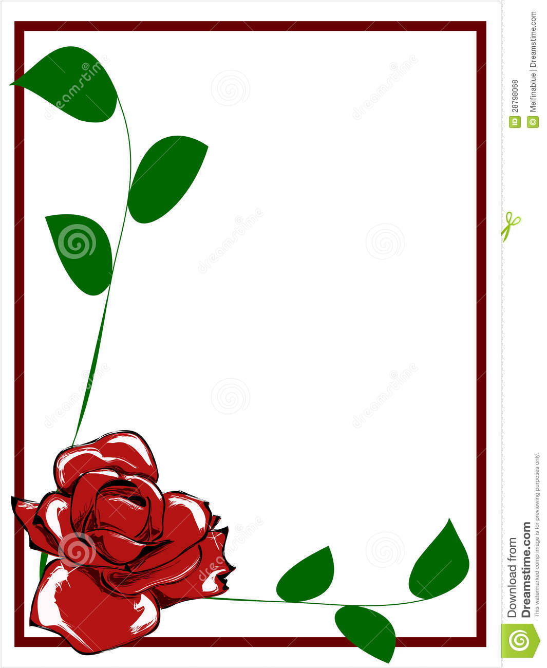 1065x1300 White Rose Border Clipart