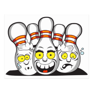 324x324 Funny Bowling Cartoon Postcards Zazzle